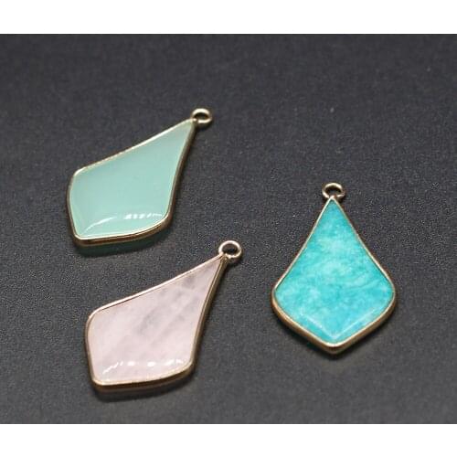 Natural Stone Pendant Green Aventurines Crystal Pendants Charms for Trending Jewelry Making DIY Necklace Earrings