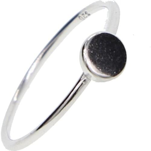 High polished dainty simple jewelry design small tiny round dots 100% 925 sterling silver thin round geometric ring
