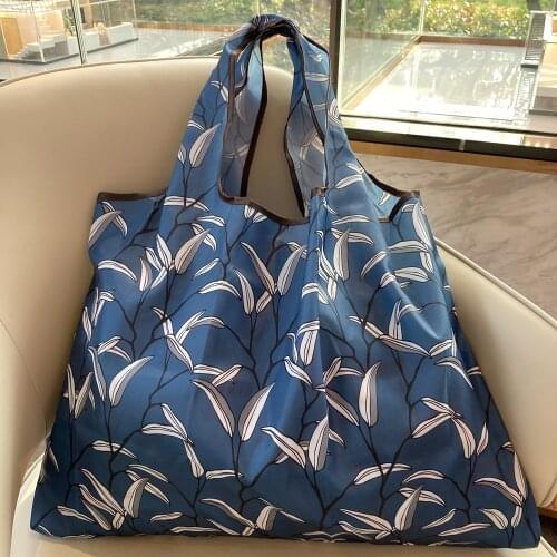 Machine Washable Recyclable Shopping Bags Reusable Storage Bags XL50 Pounds Cartoon Tote Bags Thickened Nylon