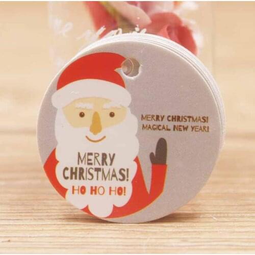 Merry Christmas DIY Kraft Tags Labels Gift Wrapping Cards Tag Santa Claus Party Tags Christmas Xmas Supplies Small Paper Ha A7U6
