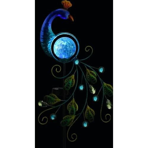 Garden Light Lamp For Outdoor Patio Yard Decorations Metal Stake Solar ABS Eco-friendly And Reliable Durable Peacock