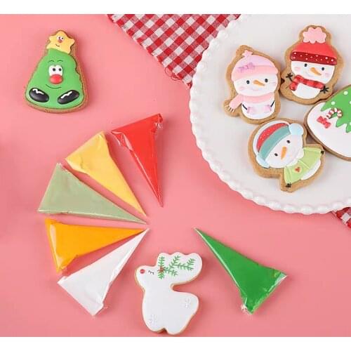 200pcs Selfmade Disposable Pastry Bags for Cookie Icing Food Preparation Bags Cup Sugar Cookie Piping Tools for Baking