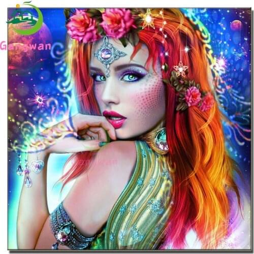 Sexy, glamorous woman 5D Diamond Painting Full Diamond Embroidery flower girl Pattern Rhinestones icon Needlework Mosaic decor