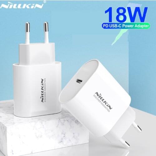 NILLKIN USB C Charger Quick Charge18W PD Charger Portable Charging EU Wall Mobile Phone Charger for iPhone 11/11 Pro for Mi 9