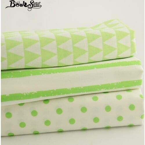 Booksew 100% Cotton Fabric Home Textile Various Sizes Bright Color Printed Simple Design Dolls Sewing Fat Quarter Quilting Dress