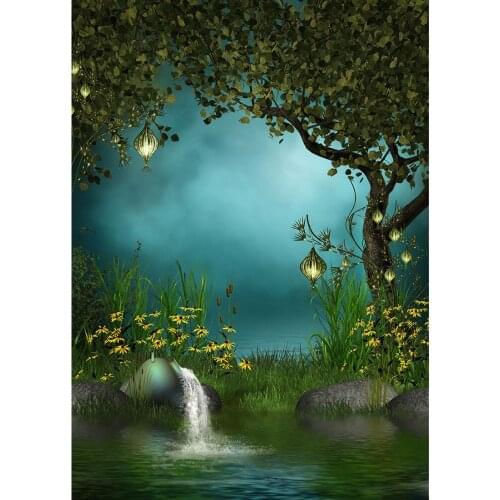 Water Tree Light Photography Backdrop For Photograph Accessories Child Kids Baby Vinyl Cloth Printed Background Photo Shoot