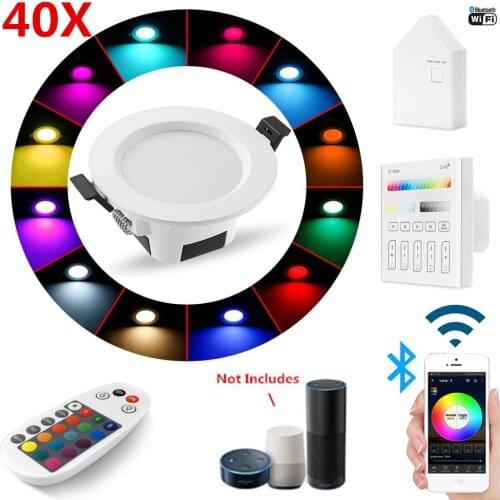 40X RGB Warm Cool White 3in1 LED Ceiling Lamp Panel Down Light WIFI/Bluetooth Mesh /Wall Touch/APP/Voice Controller Timer Dimmer