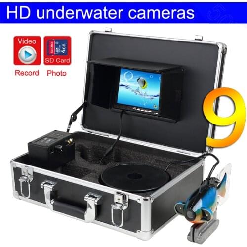 SY801A Night-vision LEDS IP68 Full Waterproof Lake/ocean/sea Fishing Camera with 9inch TFT Color Screen Support Recording Video