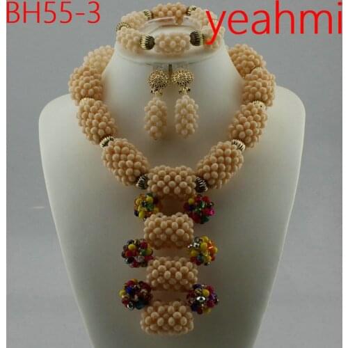 Fine Jewelry Sets For Women Gold Color Balls African Set Jewelry Nigerian Wedding Beads Sets Free Shipping 2020 Fashion BH55-1