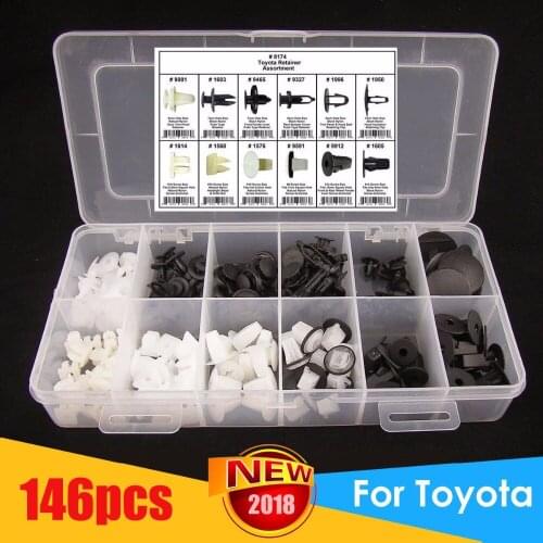 146Pcs Fender Door Hood Bumper Trim Clips Fastener Car Plastic Rivets Body Retainer Assortment For Honda For Mazda ForMitsubishi