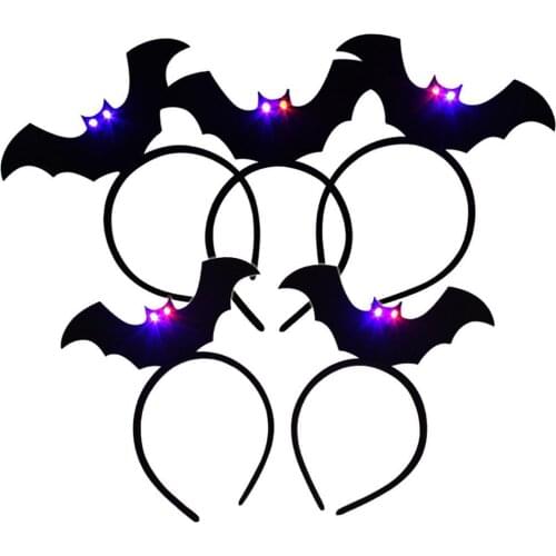 Creepy LED Bat Light up Headband Hair Band Headwear Halloween Bar Party Props