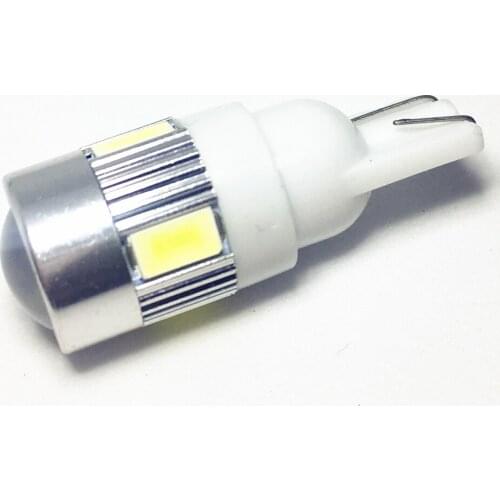 10PCS Car White T10 LED Bulb 6 SMD 194 168 W5W Decoding lights Door light Auto clearance lamp Wedge Side License Plate Lamps 12V