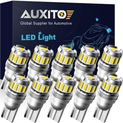 10PCS Super Bright 240lm T10 W5W Led Auto Lamps 192 158 168 2825 147 Led Light Car Dome Map Bulb Auto Side Maker Lights 6500K