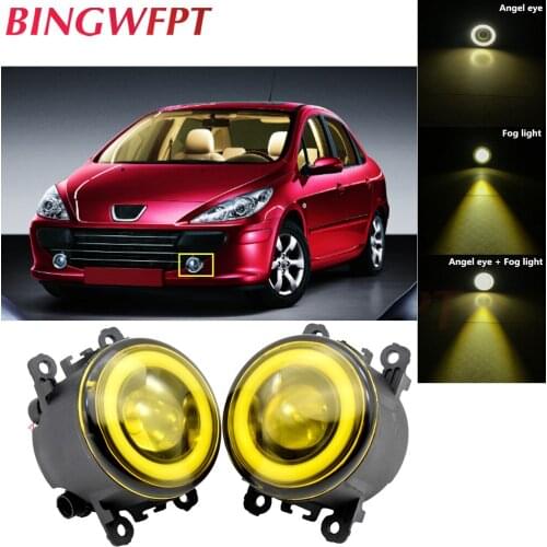 2 X For Peugeot 207 307 407 607 3008 SW CC VAN 2000-2013 High Quality H11 LED Fog Lamps Angel Eye light
