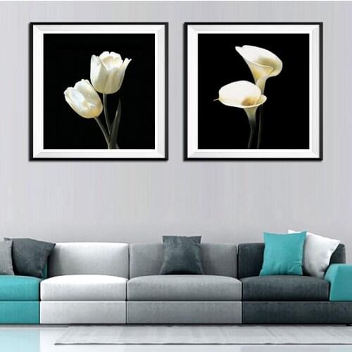Free Shipping Hot Sell 2 Panels Modern Abstract Flowers Wall Painting Picture Home Decorative Art Picture Paint On Canvas Prints