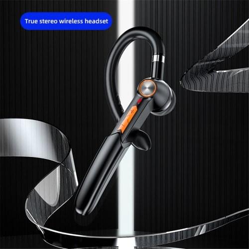Newly Single Business Ear-hook Bluetooth 5.0 Headset Support Button+Touch Control Earphone Noise Reduction Stereo Earpiece