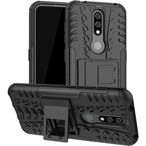 For Nokia 3.2 Case For Nokia 4.2 Cover Hard Plastic Soft Silicone Hybrid Armor Stand PC + TPU Phone Cover