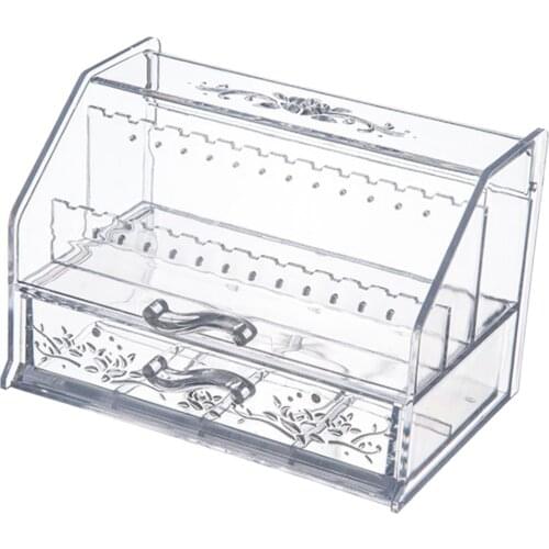 Elegant Makeup Acrylic Jewelry Organizer Storage Case Table Box for Ear Stud