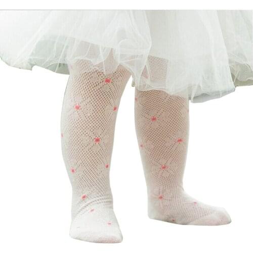 Infant Baby Girls Pantyhose Tights Elastic Jacquard Flower 4 Colors Hollow Out Cute Newborn Baby Girls Diaper Stockings 1-4Y