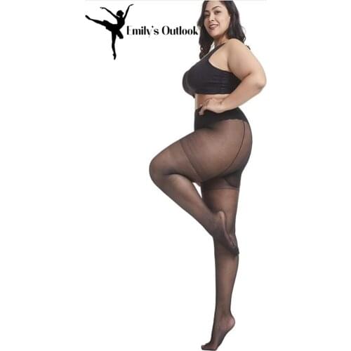 2Pack Control Tops Elastic Tights Oversized Pantyhose Plus Size Hosiery Ultra Sheer Thin Socks 15D Tights Women Big Size