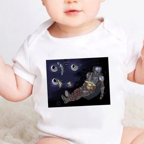Summer Baby Romper Cartoon Mandalorian Baby Yoda Newborn Jumpsuit Outfit Infant Bodysuit Clothes Dropship