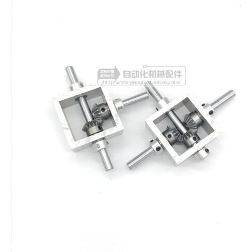 90 Degree Right Angle Transmission Reversing Gearbox Small Bevel Gear Angler 1:1 Mechanical Module Dual Output Shaft