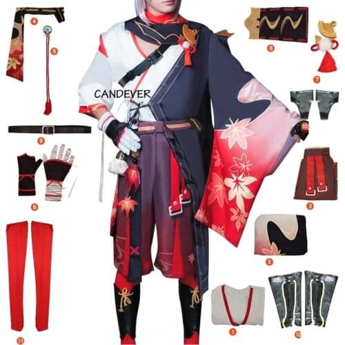 Game Genshin Impact Kaedehara Kazuha Cosplay Costume Kazuha Kimono Women Men Halloween Carnival Suit full set