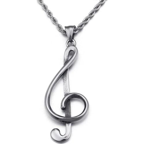 Creative music symbol featuring small commodity Titanium steel mens hip hop hanging