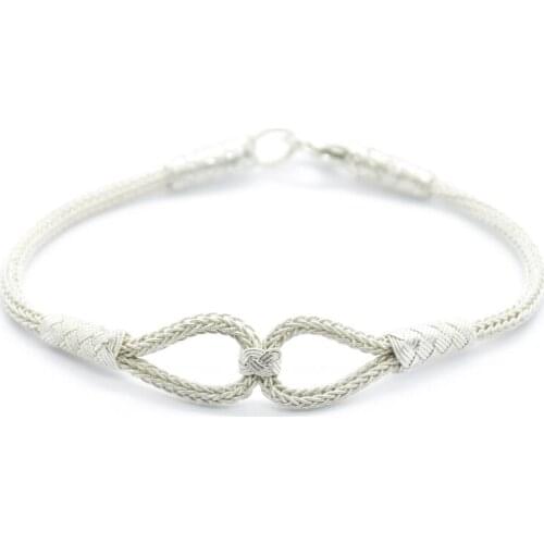 KSG 1Pc Sailors Knot Silver Bracelet Women Men 1000k Pure Silver Bracelet Kazaziye Silver Bangle Special Day Bracelet