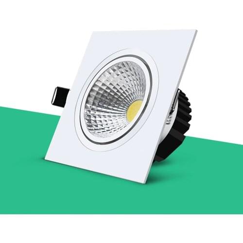 Square Recessed Ceiling Downlight LED COB Spot light 7W 9W 12W 15W LED Ceiling Lamp Dimmable Spotlights AC110 220V Indoor Lamp