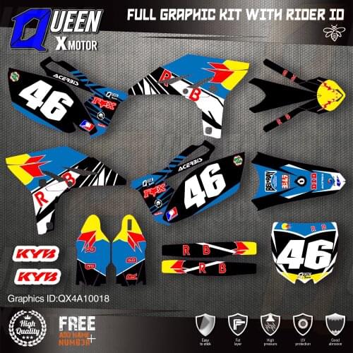 QUEEN X MOTOR Custom Team Graphics Backgrounds Decals 3M Stickers Kit For YAMAHA 2010-2013 YZF250 018