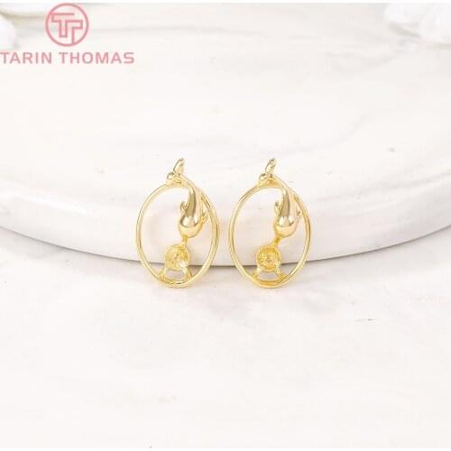 6PCS 14.5x16MM 24K Gold Color Brass Tulip Pendants Charms High Quality DIY Jewelry Making Findings Accessories