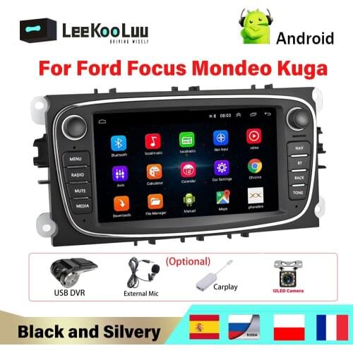LeeKooLuu 2 Din Car Radio Mirror Link Android Autoradio For Ford Focus 2 S-MAX Mondeo mk4 C-MAX Galaxy WIFI GPS Car Multimedia