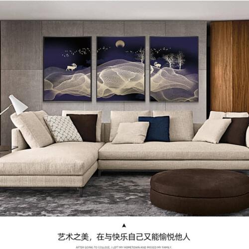 Moon Night DeerModern Simplicity of Abstract Canvas Paintings Modular Pictures Wall Art Canvas for Living Room Home Decoration
