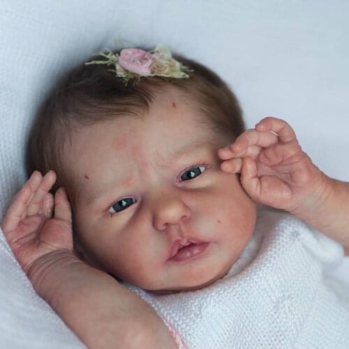 19inch Reborn Doll Kit Popular Ellie-Sue Soft Vinyl Doll Unfinished Unpainted Doll Parts DIY Blank Doll Kit