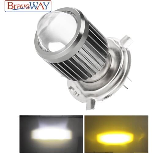 BravyWay Led Head Light 1PCS 100W H4 h6 Headlight Car Headlight Lamp Bulb 6000K Yellow/White Light Hi/Lo Beam Fog Light Headlamp