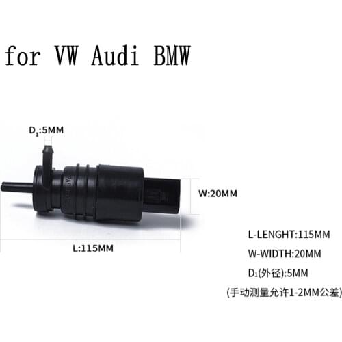 Suitable for VW Volkswagen Audi BMW Windshield Washer Pump Black Water Jet Motor Oem:1J5955651 Water Pump 12v