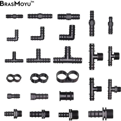 Water Adapter Adapting Piece Fittings Thread Plastic 16 20 25MM 1/2"3/4" Micro Tubing Connecter Corrosion Resistant Heavy-duty