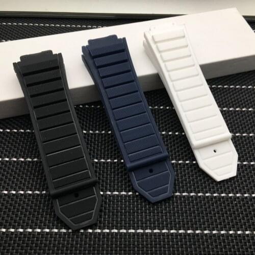 Top quality 29x19mm soft nature rubber waterproof watchband watch band for Hublot strap for king power accessories logo on