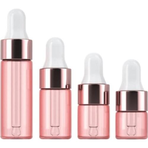 300pcs 1/2/3/5ML Glass Essential Oil Dropper Bottles Rose Gold Reagent Drop Eye Liquid Pipette Bottle
