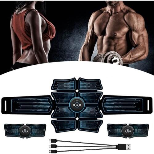 Musculation Equipement Muscle Stimulator EMS Smart Fitness Training Electric Massager Body Slimming Belt USB Recharge Home Gym