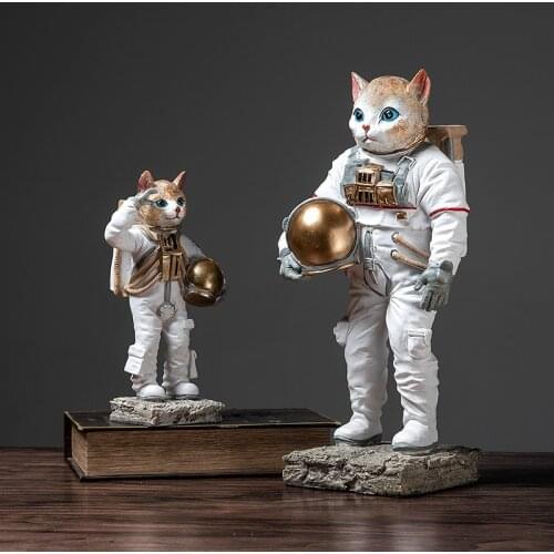 SPACEMAN CAT STATUE ANIMAL ASTRONAUT CUTE COSMONAUT TABLE PIECE HOME DECORATION MODERN HOUSE DECOR