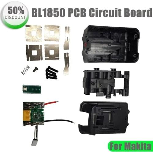 Replacement for Makita 18V BL1850 BL1830 Battery Case Kit with PCB Circuit Board LED Indicator Power Tools Battery Case