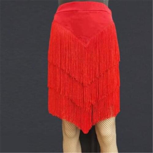 Fashion New Adult Sexy Fringed Latin Dance Black White Red Women Samba Chacha Safety Pants Dance Skirt Womens Latin Dance Skirt