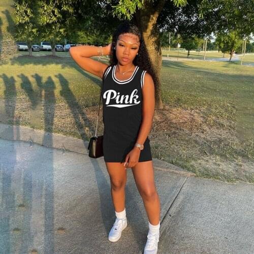 TNNAOFF New Popular Letter print Bodycon Mini Vest Dress for Women Summer Vacation Outfits Sexy Sleeveless Lounge Wear Dresses