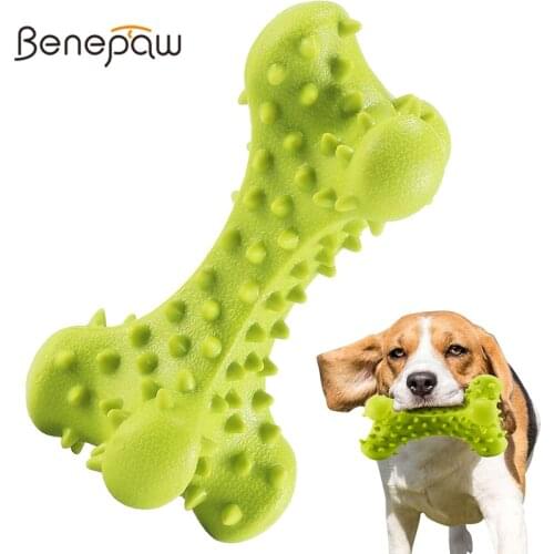 Benepaw Durable Small Large Dog Chew Toy Safe Non-Toxic Rubber Pet Puppy Bone Play Game Improves Dental Hygiene Reduces Boredom