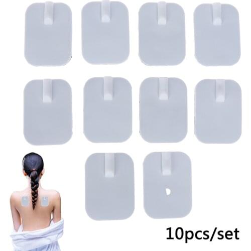 10pcs Pins Tens Electrode Pads Non-woven Adhesive Gel Electro Paste Stick Electric Body Therapy Massager Machine 2 Styles