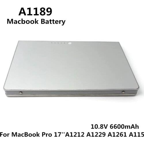 100% Original 10.8V 6600mAh Notebook Laptop A1189 Battery FOR Apple MacBook Pro 17'' A1212 A1229 A1261 A1151 MA092T MA897X/A