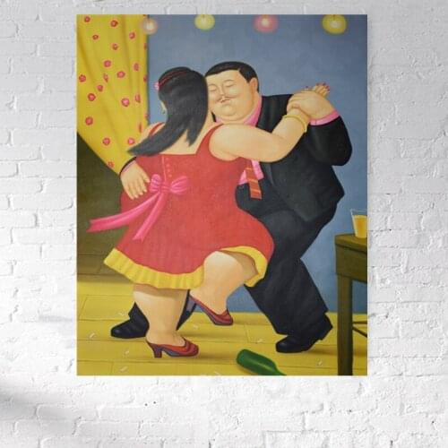 100% hand-painted Modern decorative painting The fats lady dancing oil painting on canvas wall pictures