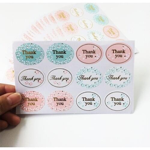 120 Pcs/lot Gold-plated 'Thank you' Sealing Sticker Vintage Floret Scrapbooking DIY Gifts Posted Baking Wedding Decoration